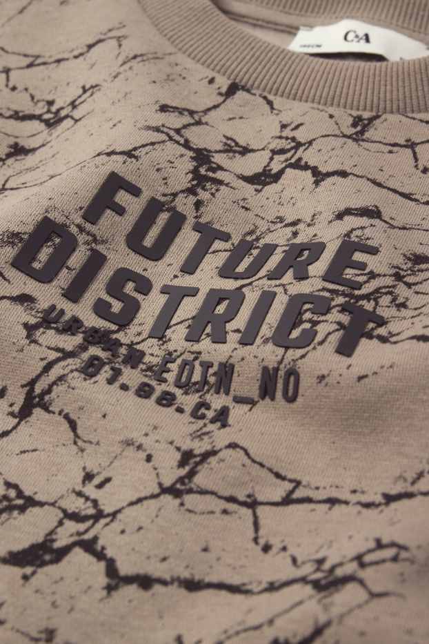 Kinderen: jongens - Sweatshirt - met patroon - taupe
