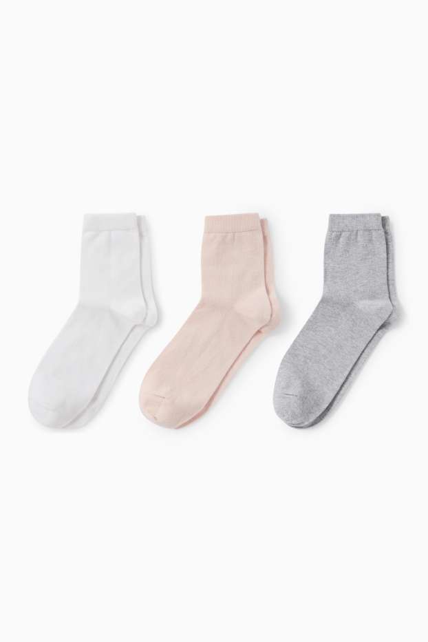 Donna - Confezione da 3 - calzini - LYCRA® - grigio chiaro