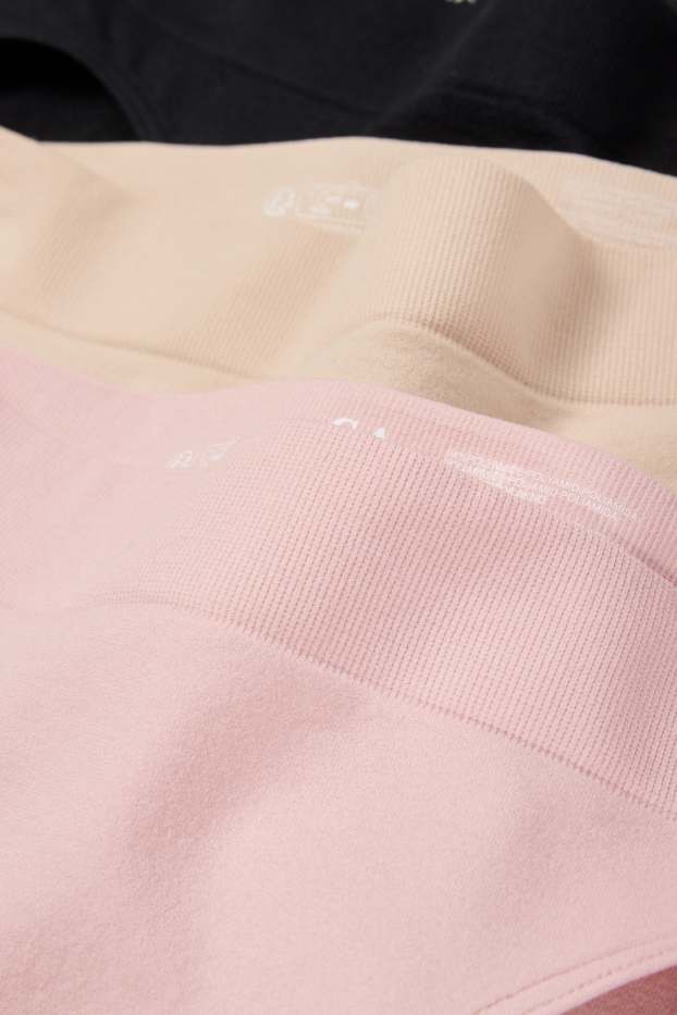 Dames - Set van 3 - slip - naadloos - zwart