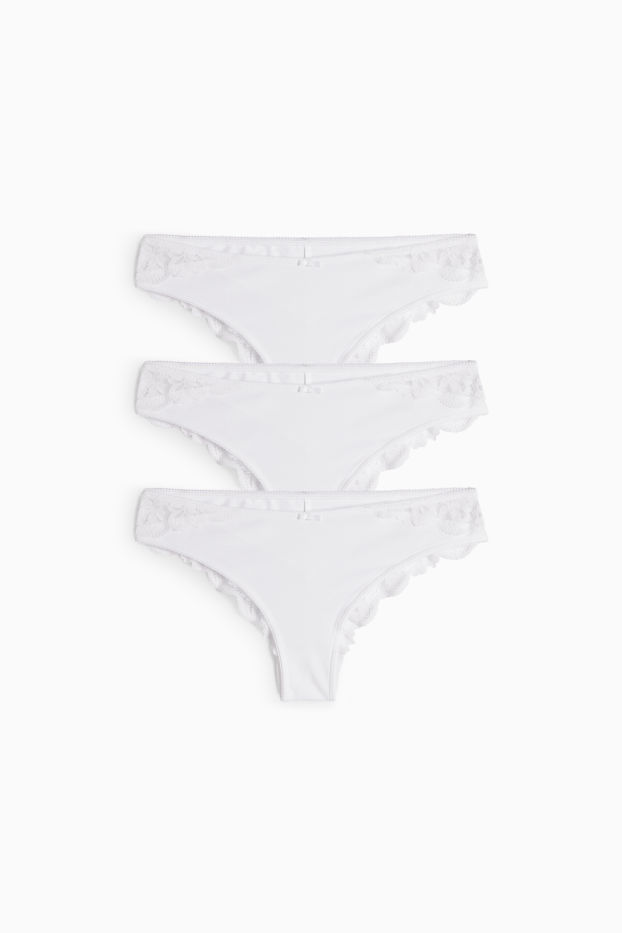 Femmes - Lot de 3 - culottes - blanc crème