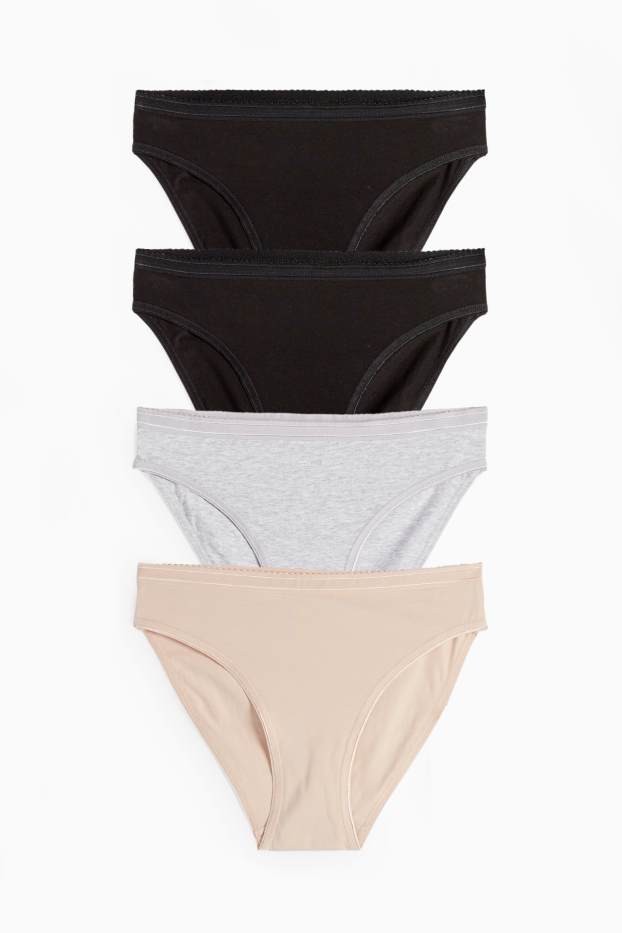 Femmes - Lot de 4 - culottes - noir