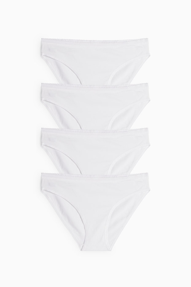 Dames - Set van 4 - slip - crème wit