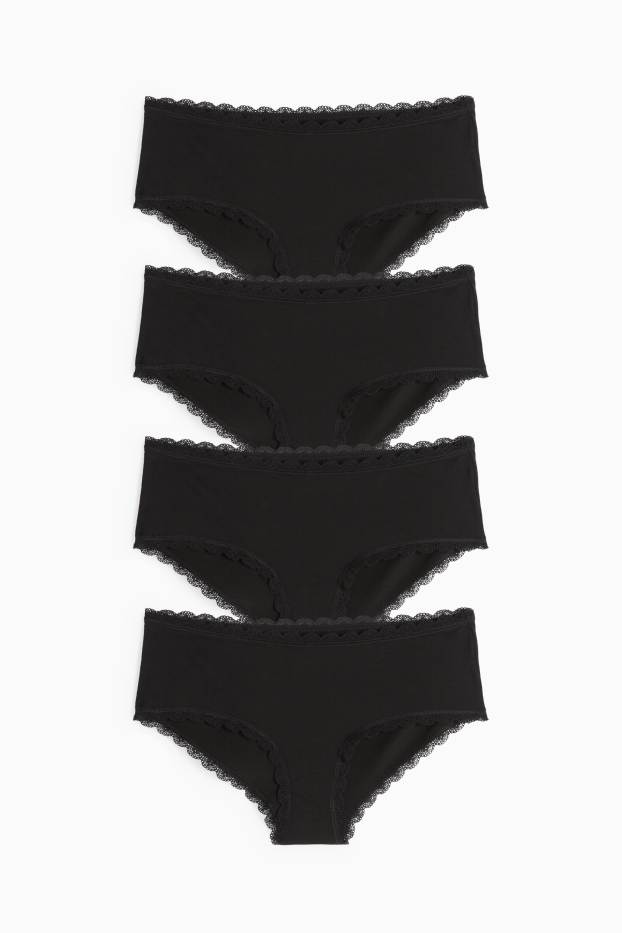 Women - Multipack of 4 - hipster - black