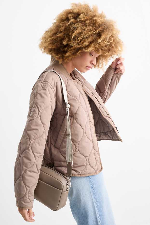 Donna - Borsa a tracolla con spallaccio staccabile - similpelle - beige