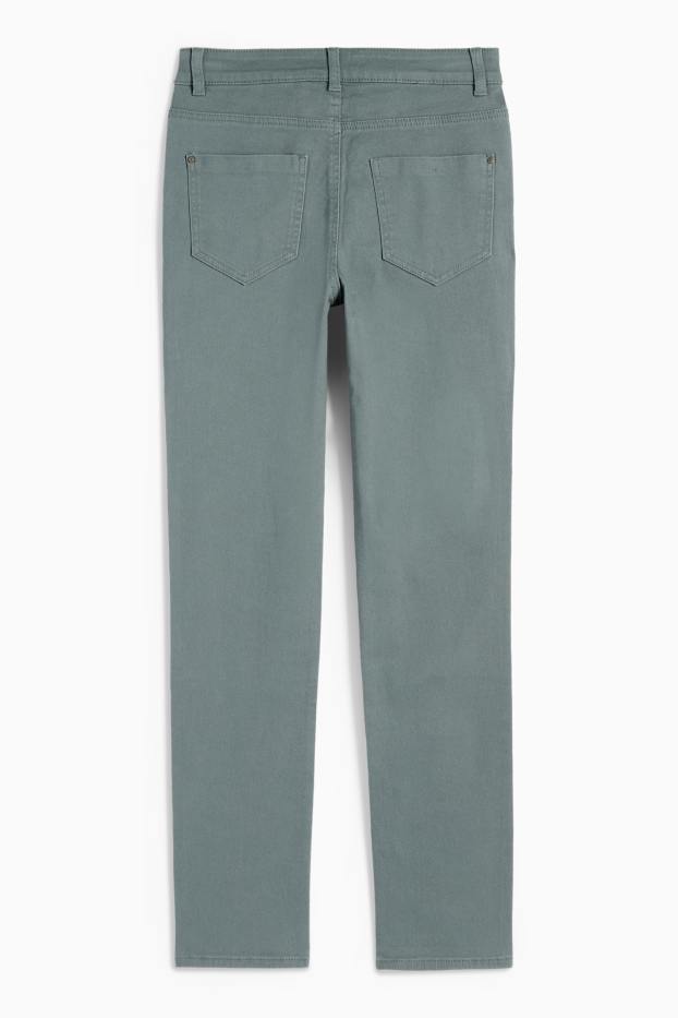 Kobiety - Spodnie materiałowe - wysoki stan - slim fit - zielony