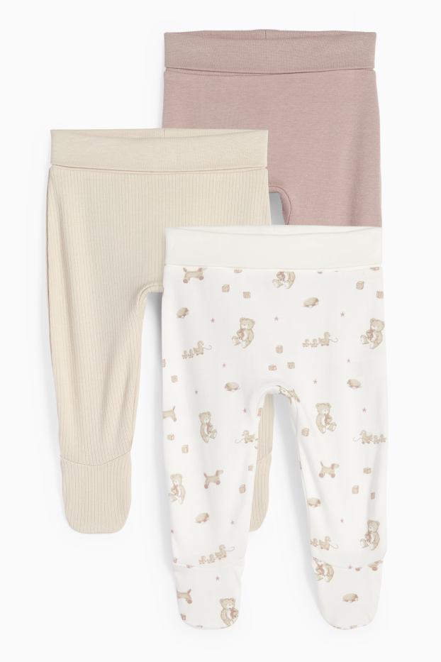 Baby Mädchen - Multipack 3er - Spielzeug - Erstlingshose - beige