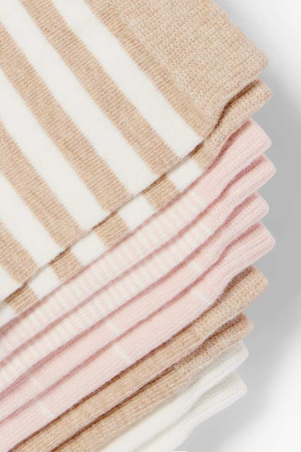 Women - Multipack of 5 - socks - patterned - beige