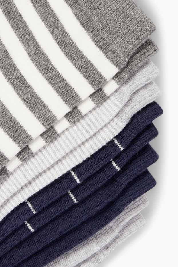Femmes - Lot de 5 paires - chaussettes - à motif - gris