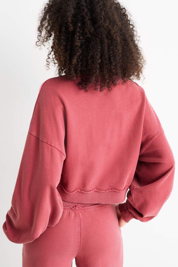 Femmes - Sweat court - rose foncé