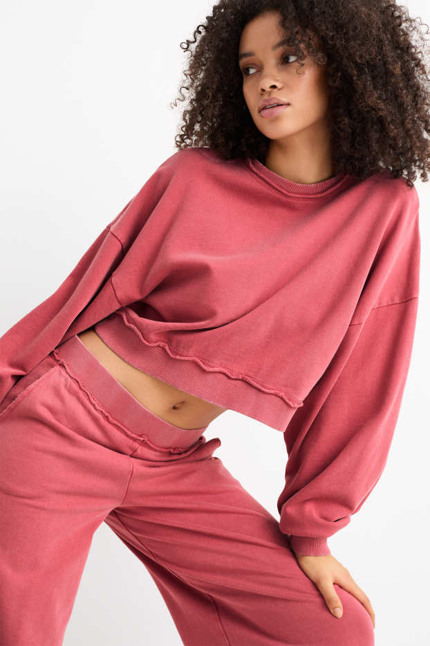 Femmes - Sweat court - rose foncé