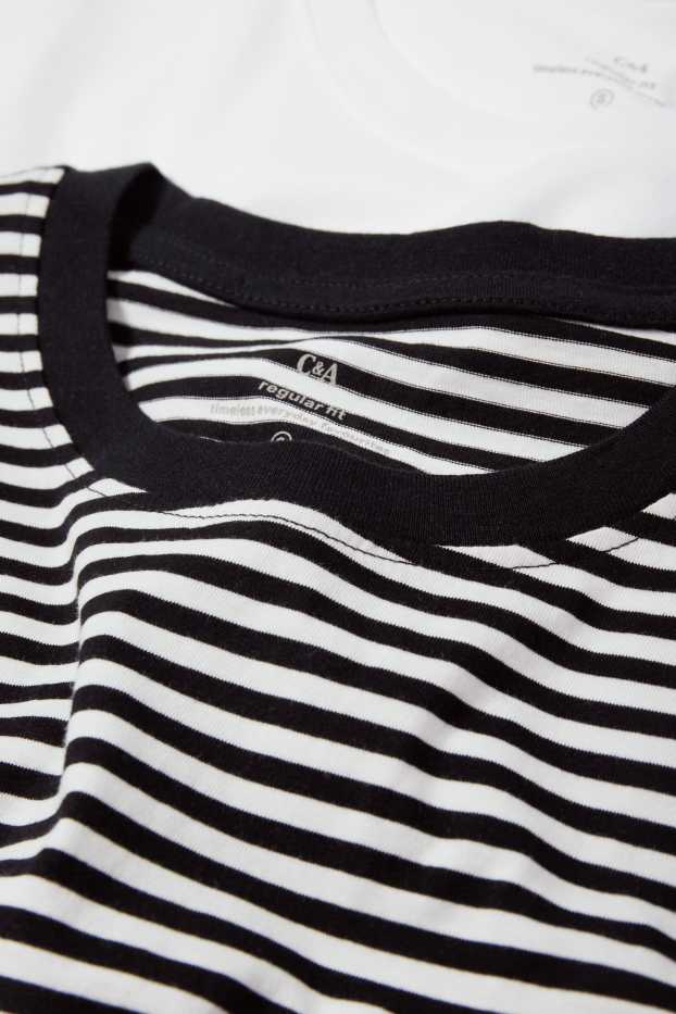 Dames - Set van 2 - T-shirt - zwart / wit