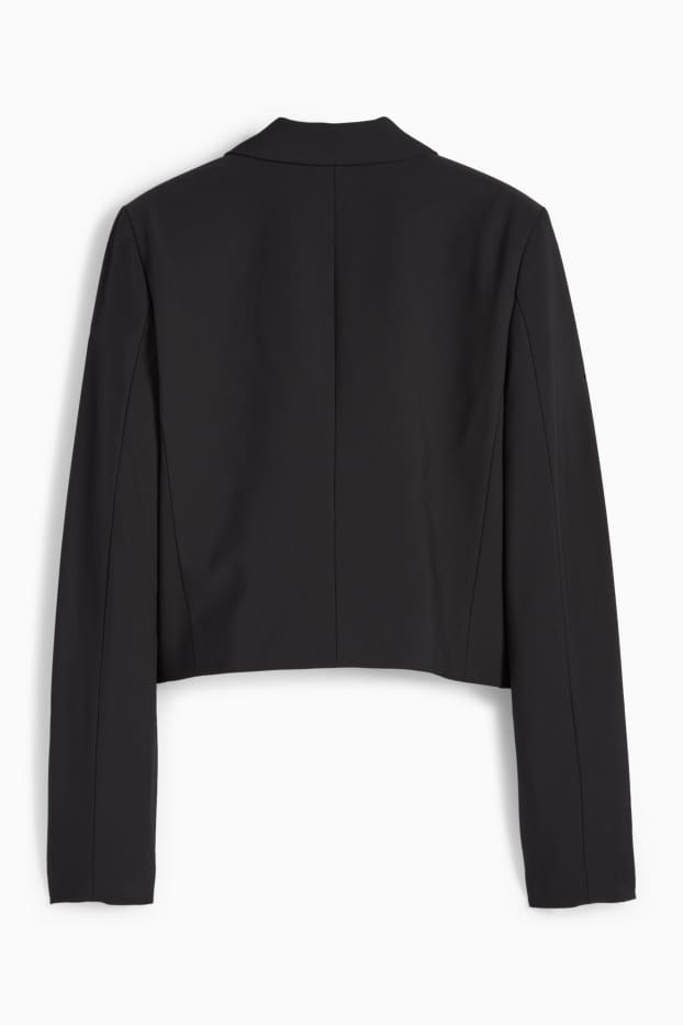 Damen - Crop Blazer - tailliert - schwarz
