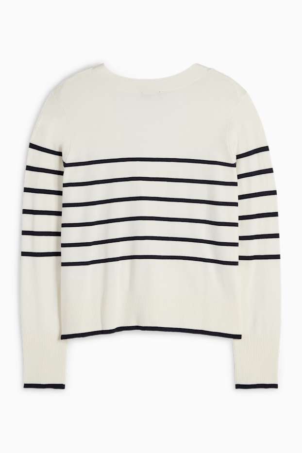 Donna - Cardigan - a righe - bianco crema