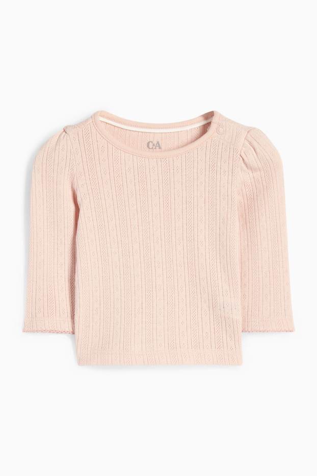 Miminka - dívky - Květinový motiv - outfit pro miminka - 2dílný - krémově bílá