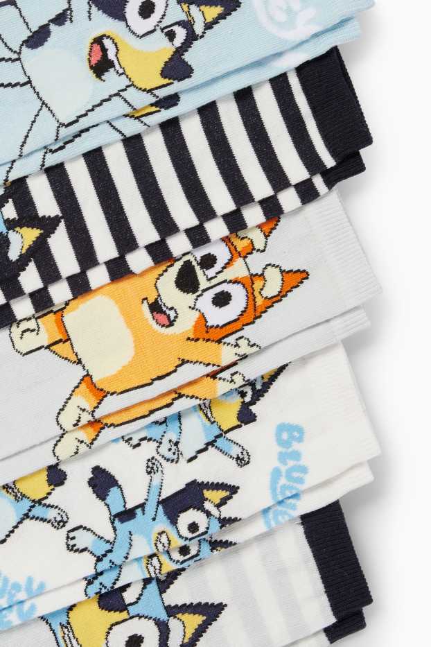 Enfants garçons - Lot de 5 paires - Bluey - chaussettes à motif - bleu clair