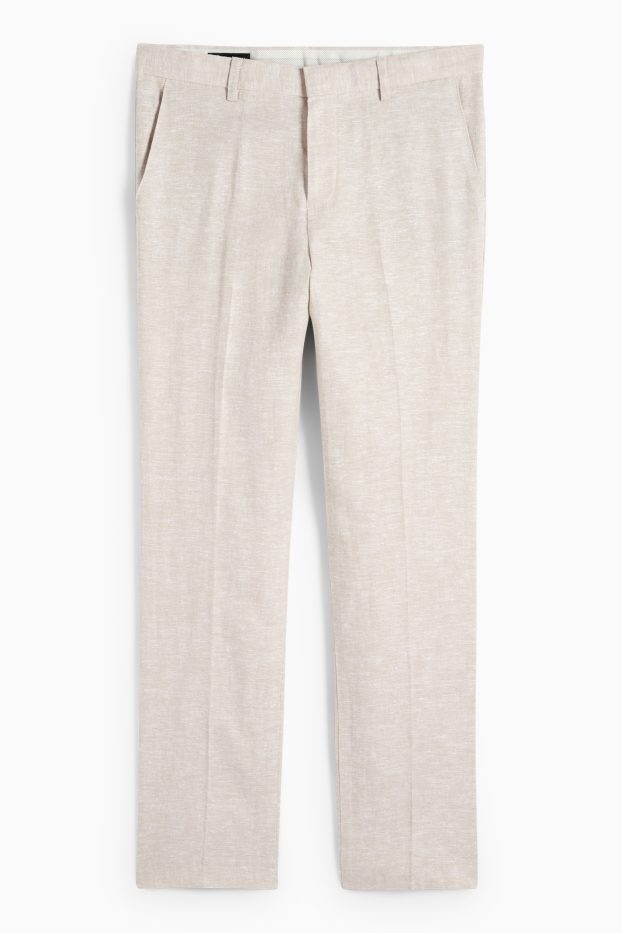 Kinder Jungen - Baukasten-Hose - Leinen-Mix - hellbeige