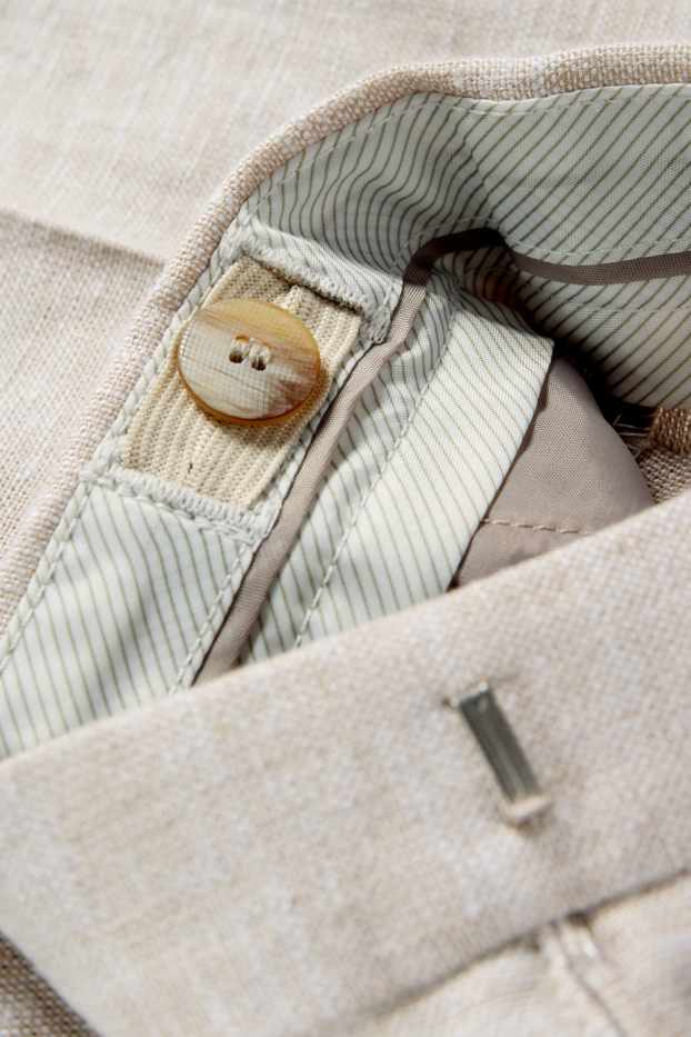 Kinder Jungen - Baukasten-Hose - Leinen-Mix - hellbeige