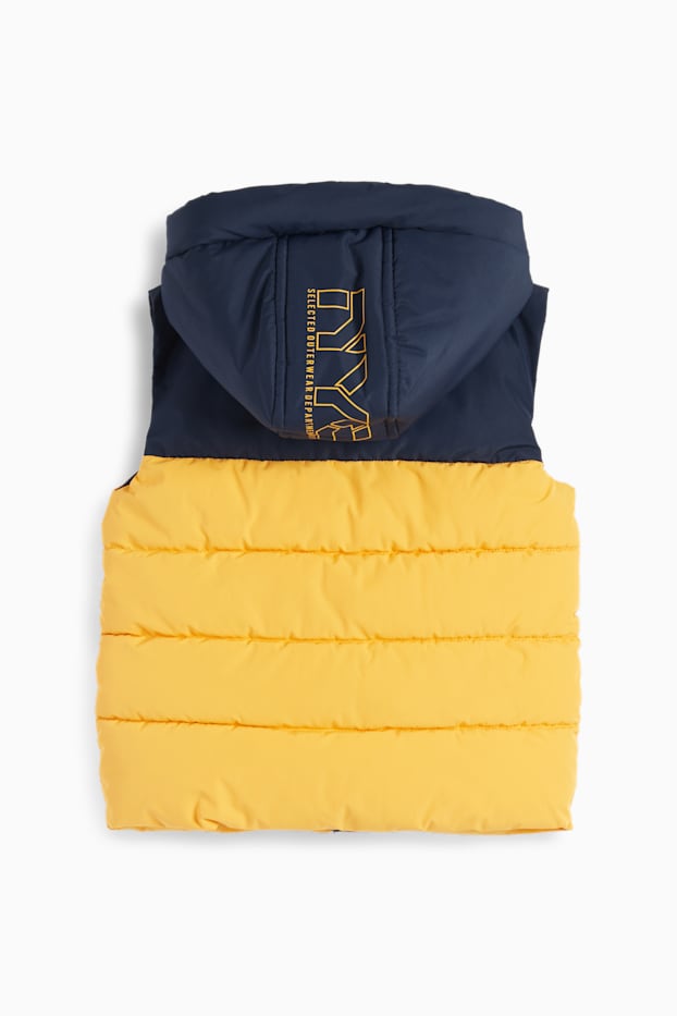 Nen - Armilla embuatada amb caputxa - impermeable - groc