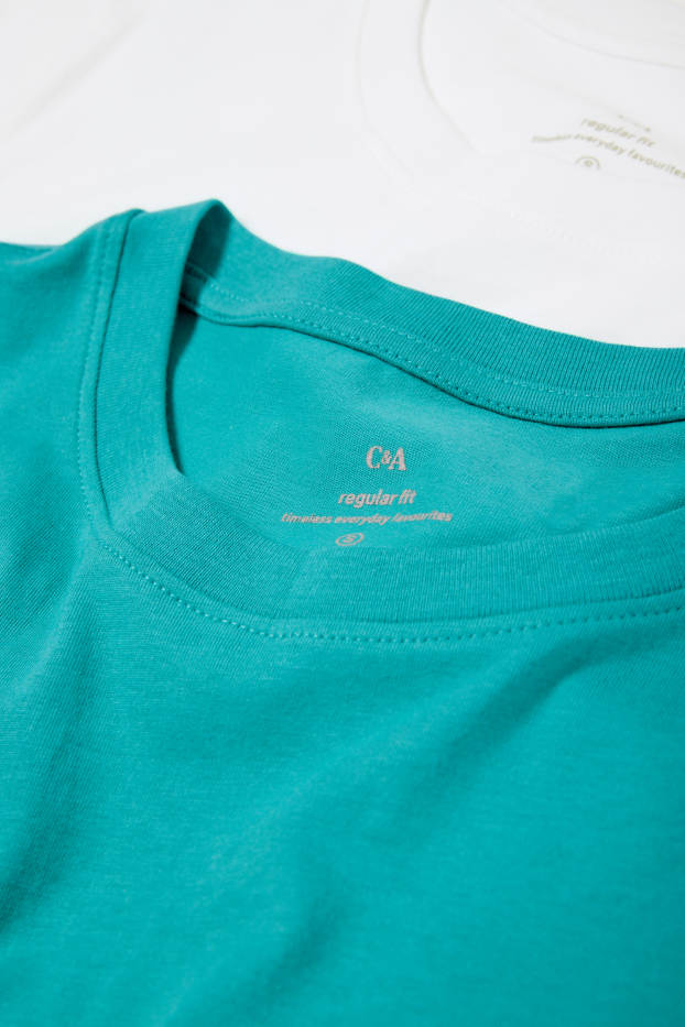 Dames - Set van 2 - T-shirt - turquoise
