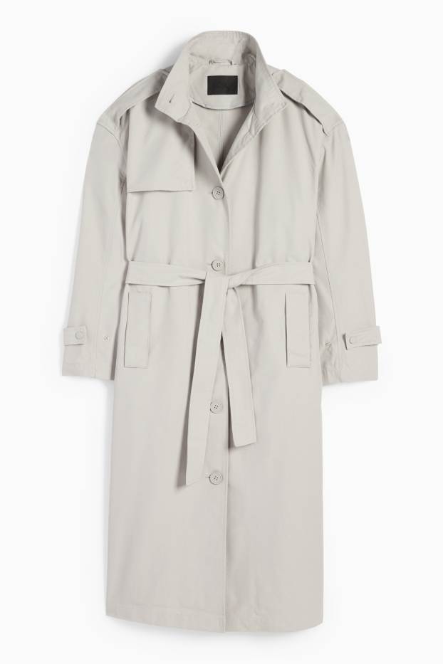 Damen - Trenchcoat - hellgrau