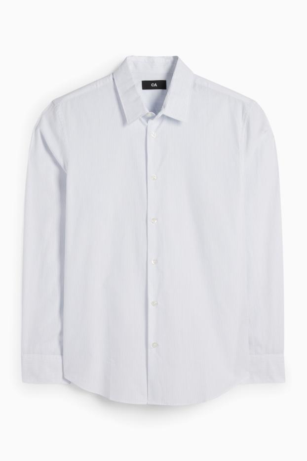 Hombre - Camisa - regular fit - Kent - de rayas - blanco