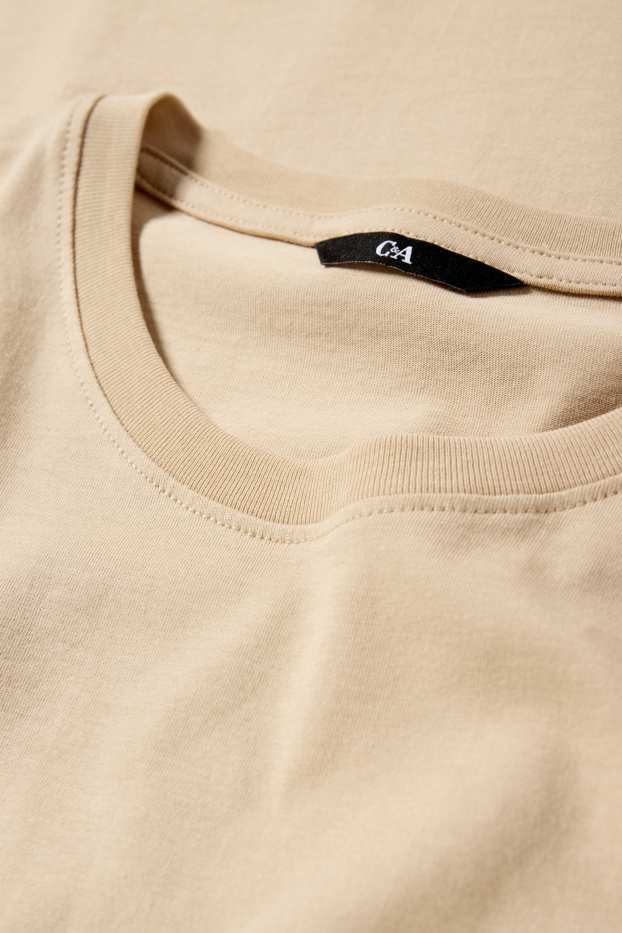 Heren - T-shirt - regular fit - beige