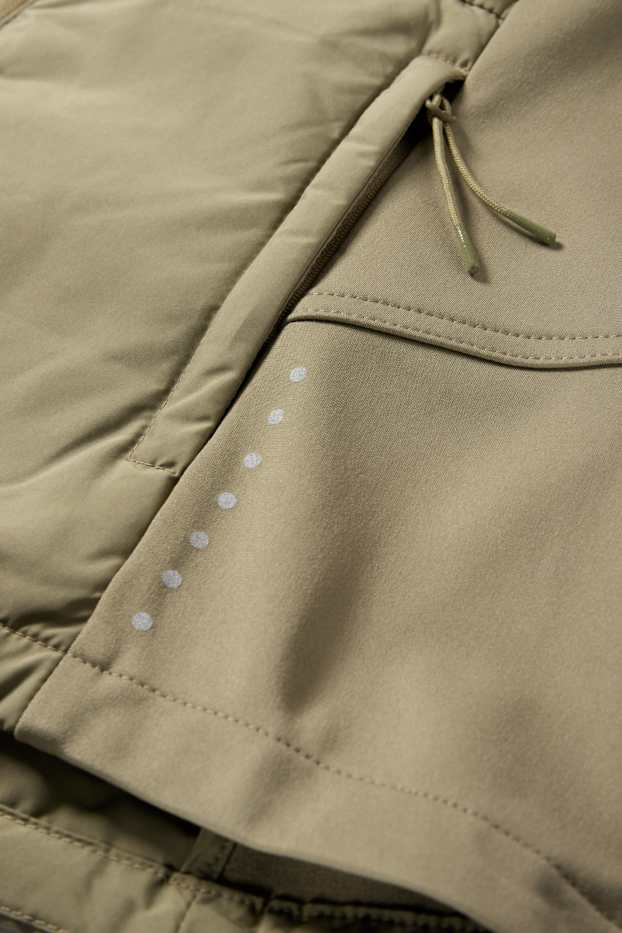 Women - Thermal quilted gilet with hood - khaki