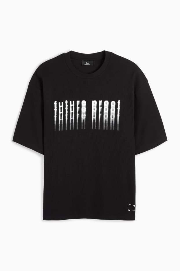 Uomo - T-shirt - oversize - tramata - nero