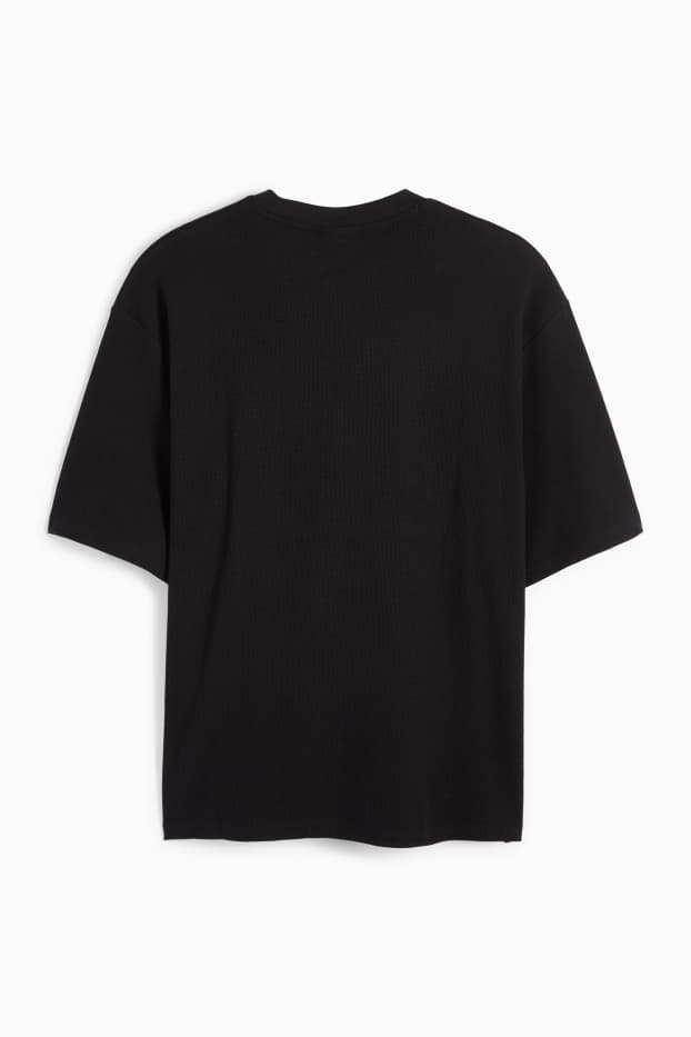 Uomo - T-shirt - oversize - tramata - nero