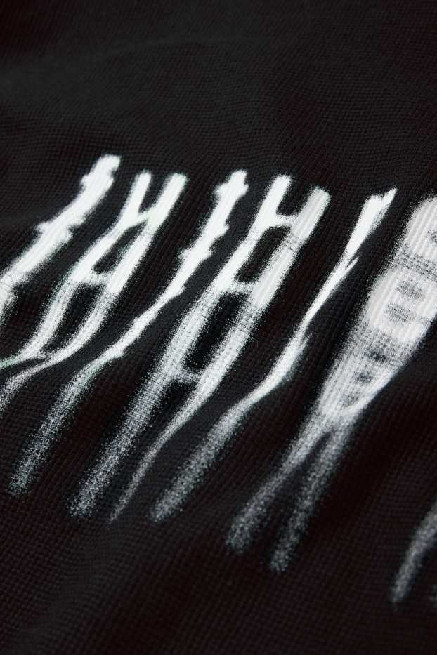 Uomo - T-shirt - oversize - tramata - nero
