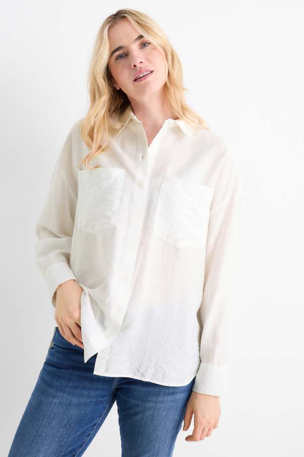 Donna - Blusa - bianco crema