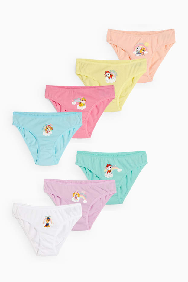 Enfants filles - Lot de 7 - La Pat’ Patrouille - Chase, Marcus, Ruben - slip - turquoise clair