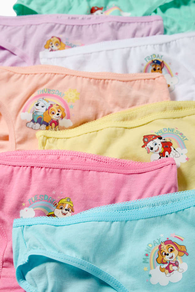 Enfants filles - Lot de 7 - La Pat’ Patrouille - Chase, Marcus, Ruben - slip - turquoise clair