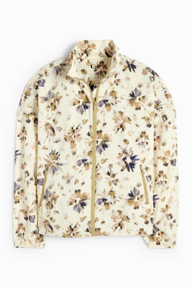 Femmes - Veste de sport - déperlante - à fleurs - jaune