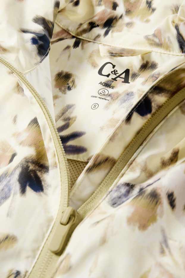 Femmes - Veste de sport - déperlante - à fleurs - jaune