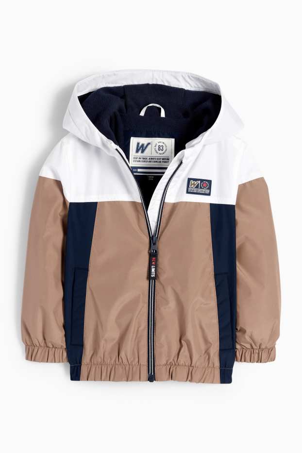 Kinder Jungen - Jacke mit Kapuze - wasserabweisend - braun