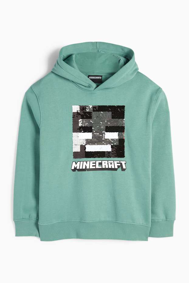 Kinder Jungen - Minecraft - Hoodie - Glanz-Effekt - grün