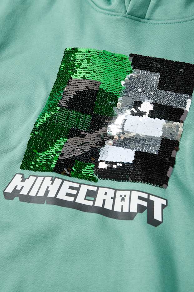 Kinder Jungen - Minecraft - Hoodie - Glanz-Effekt - grün