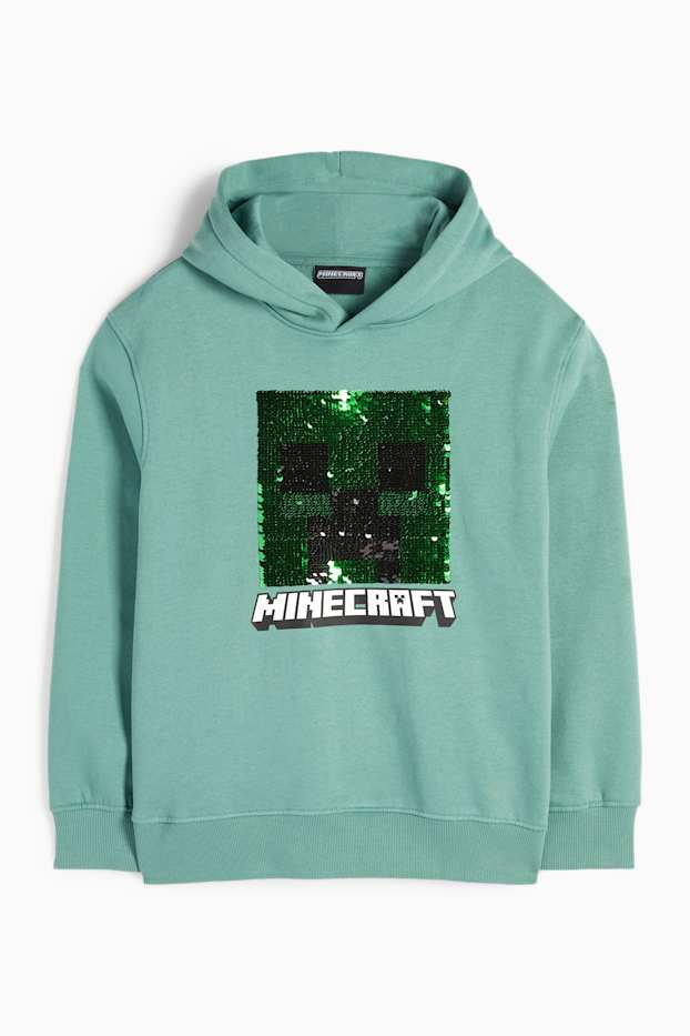 Kinder Jungen - Minecraft - Hoodie - Glanz-Effekt - grün