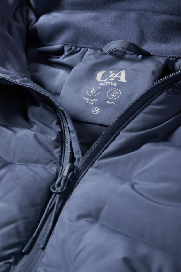 Donna - Giacca termica tecnica con cappuccio - blu scuro