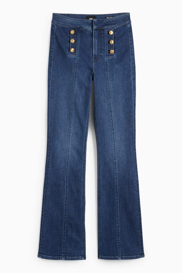 Dona - Bootcut jeans - mid waist - texà blau