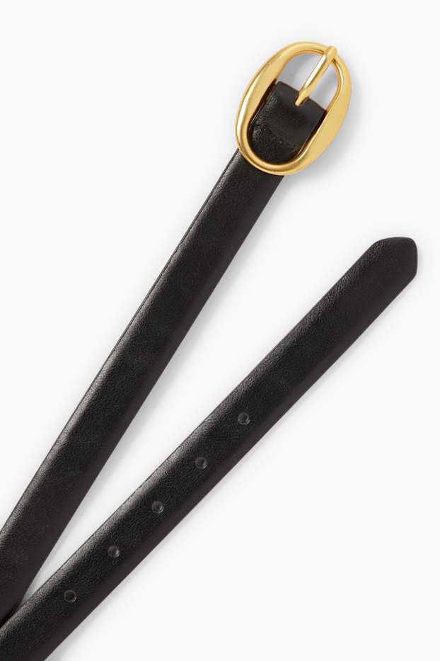 Damen - Gürtel - Lederimitat - schwarz