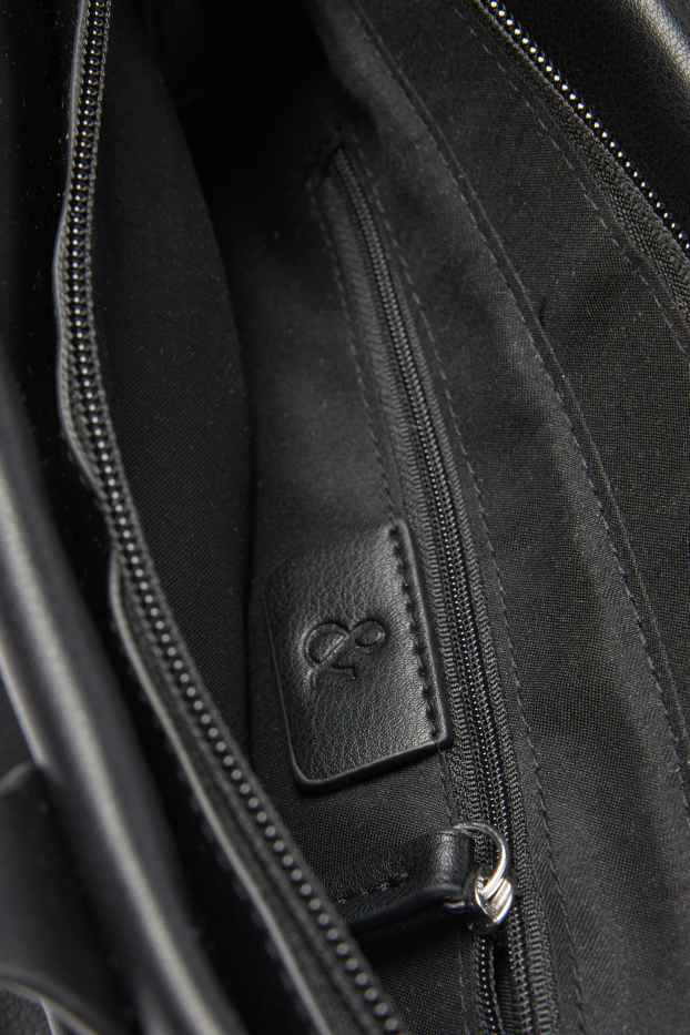 Donna - Borsa con spallaccio staccabile - similpelle - nero