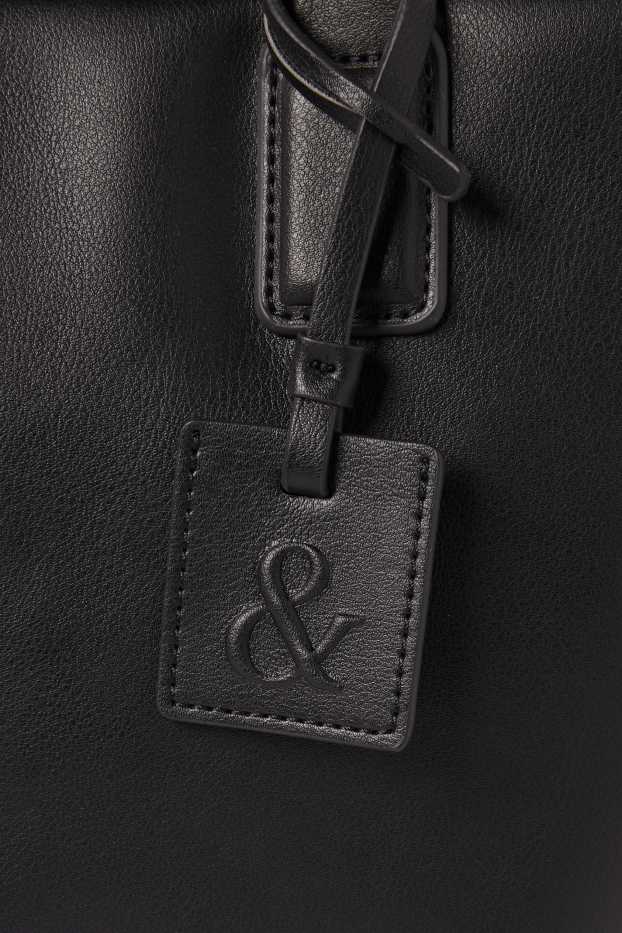 Donna - Borsa con spallaccio staccabile - similpelle - nero