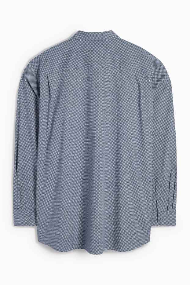 Hombre - Camisa - regular fit - Kent - de planchado fácil - estampado minimalista - azul oscuro