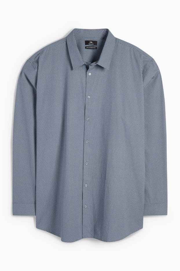 Hombre - Camisa - regular fit - Kent - de planchado fácil - estampado minimalista - azul oscuro