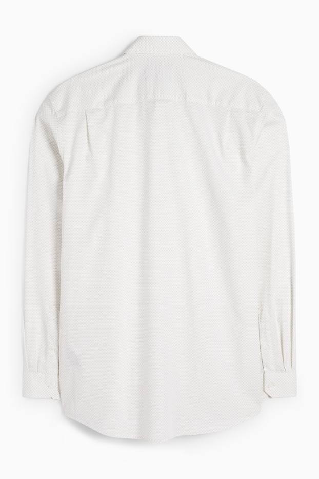 Men - Business shirt - regular fit - kent collar - easy-iron - patterned - cremewhite