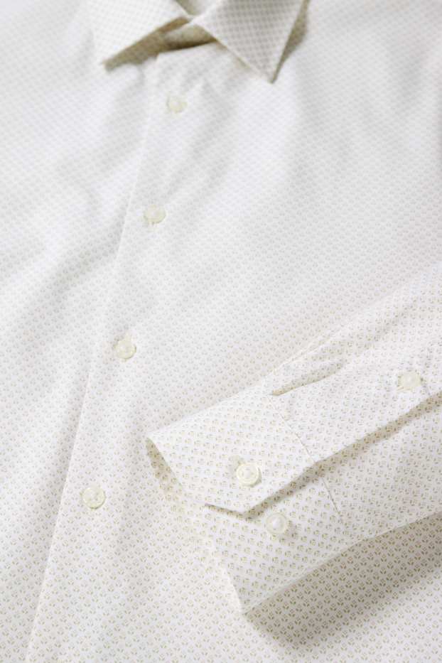 Men - Business shirt - regular fit - kent collar - easy-iron - patterned - cremewhite