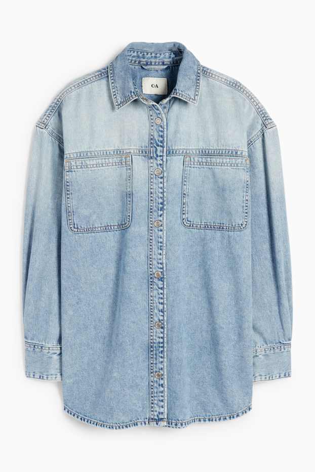 Damen - Jeansbluse - helljeansblau