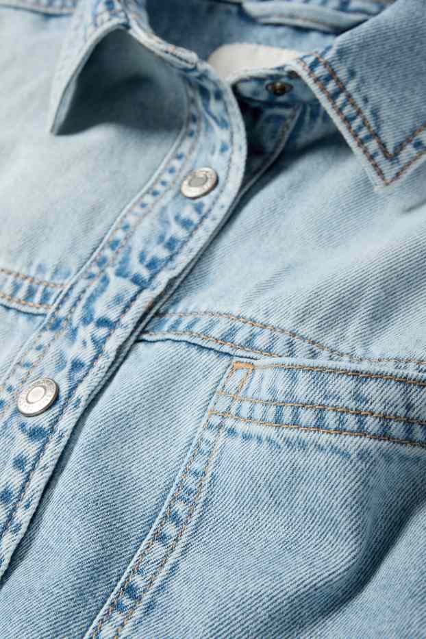 Damen - Jeansbluse - helljeansblau